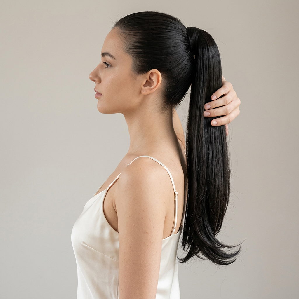 Natural Black – on model, side view